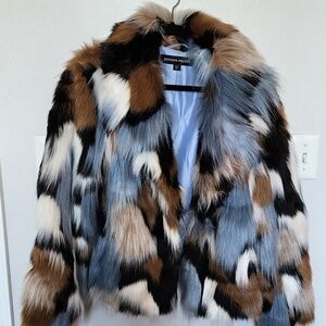 Boston Proper Faux Fur Collared Jacket